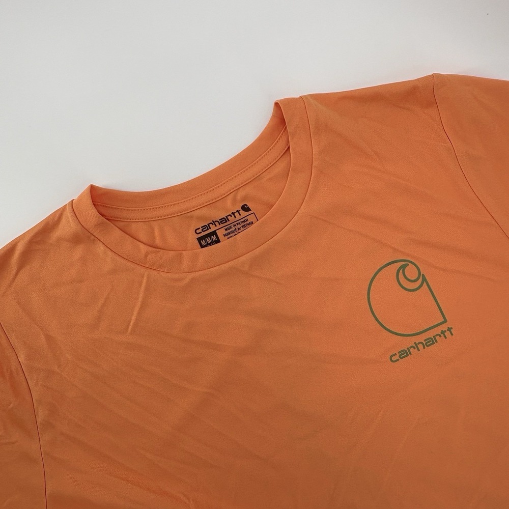 Carhartt Force Sun Defender Polyester Short Sleeve T-Shirt Kids Med Orange NWT